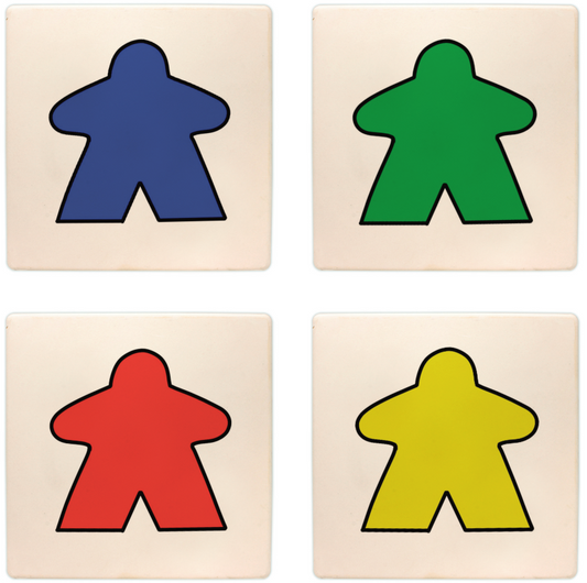Meeple CoasterStone-Set of 4 colors